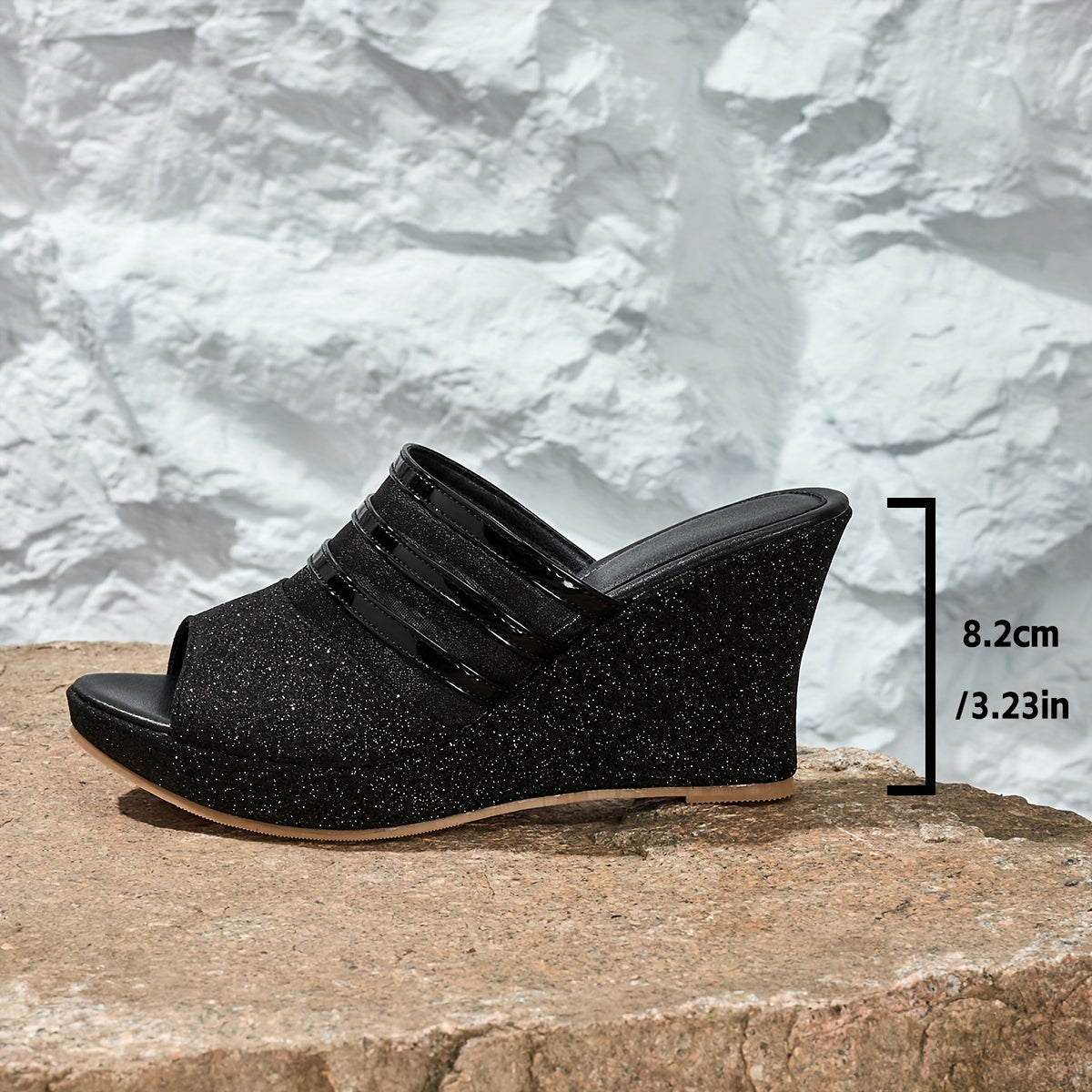 Elegant Women's Casual Wedge Sandals, Fashionable and Beautiful Lace Design, Comfortable Thick Sole Versatile Slip-On, Suitable for Parties and Banquets, Women Shoes