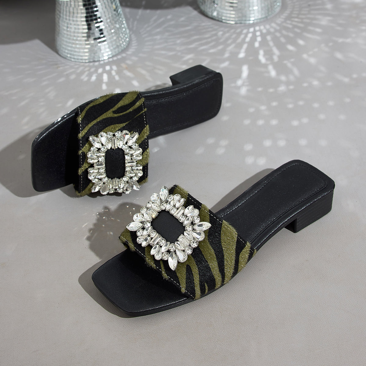 Elegant Women's Square-Toe Shoes with Buckle, Women Shoes