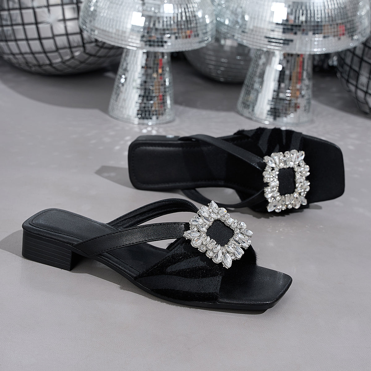 Elegant Women'S Rhinestone Zebra Print Sandals, Women Shoes