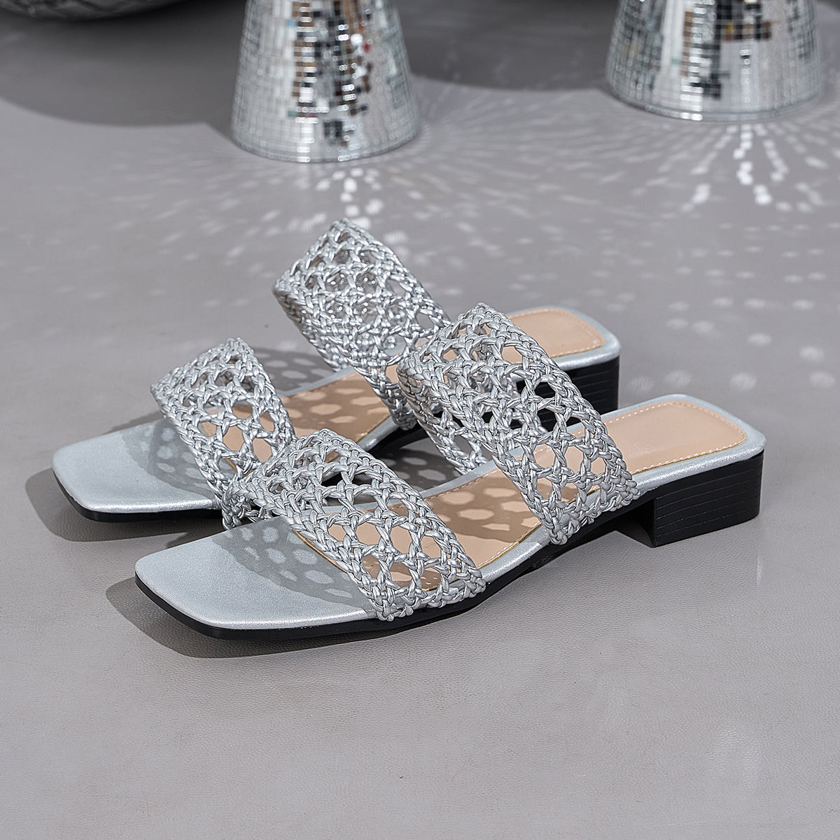 Elegant Women's Openwork Woven Slippers, Women Shoes