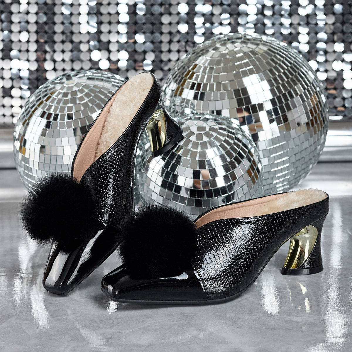 Elegant Women'S High Heels, Chunky Heel Temperament Furry Style Closed-Toe, Suitable for Weddings, Dances, Parties, Leisure, Going Out, Gifts, Etc., Women Shoes