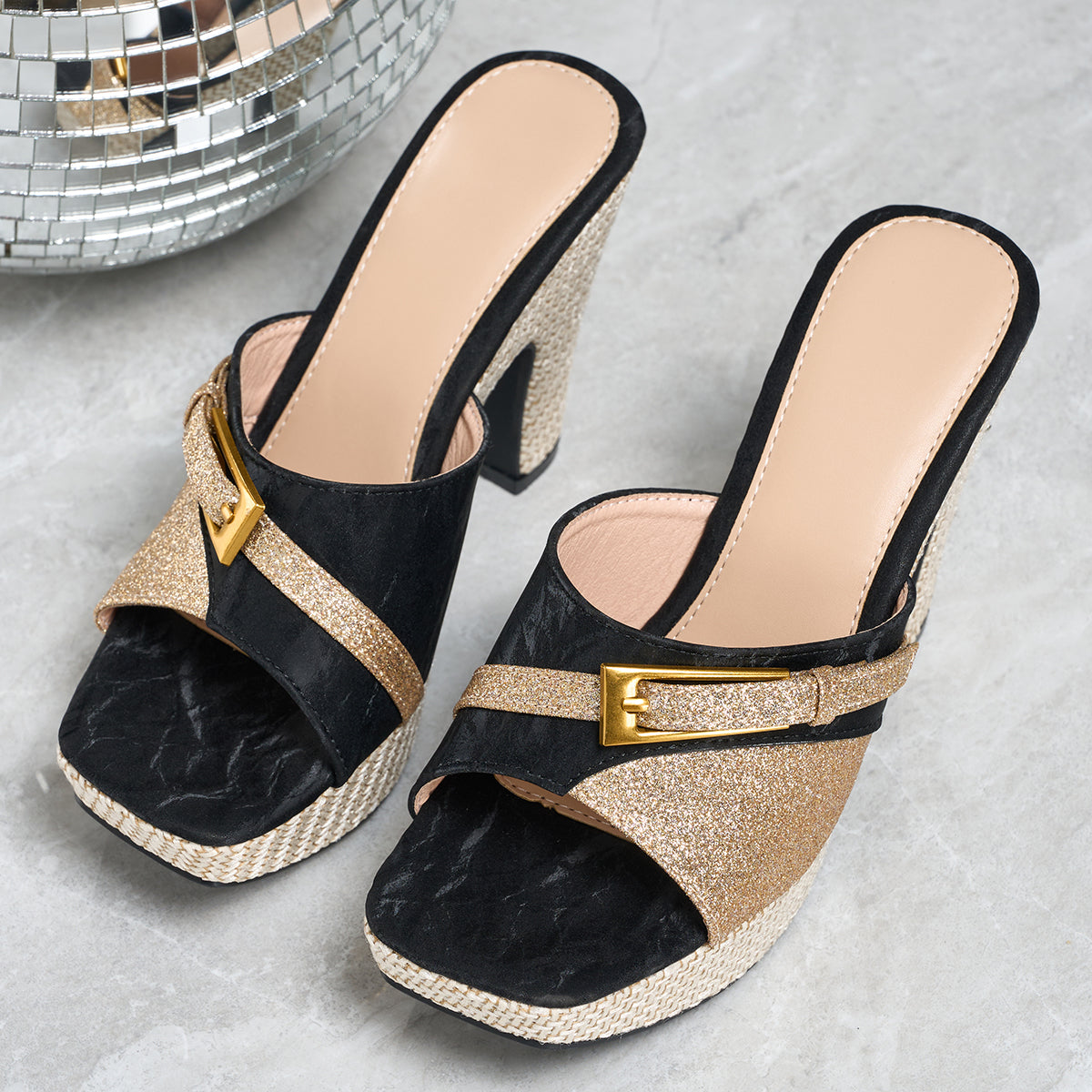 Elegant Women'S Color-Blocked Fashionable High-Heeled Sandals, Women Shoes