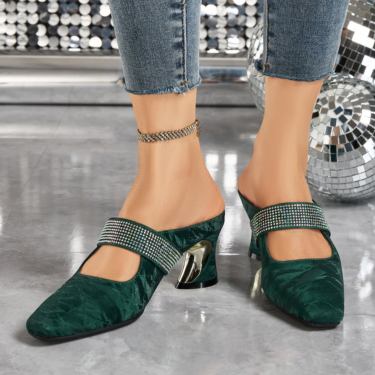 Elegant Women's Shiny Rhinestone High Heel Sandals Suitable for Dance Halls, Nightclubs, Etc, Women Shoes
